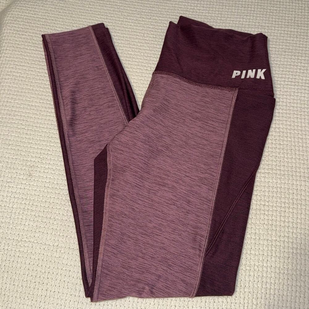 PINK ULTIMATE MJ170 Colorblock Leggings Burgundy/Mauve Medium | Perf